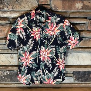 HUF Aloha Hawaiian Shirt Black Floral